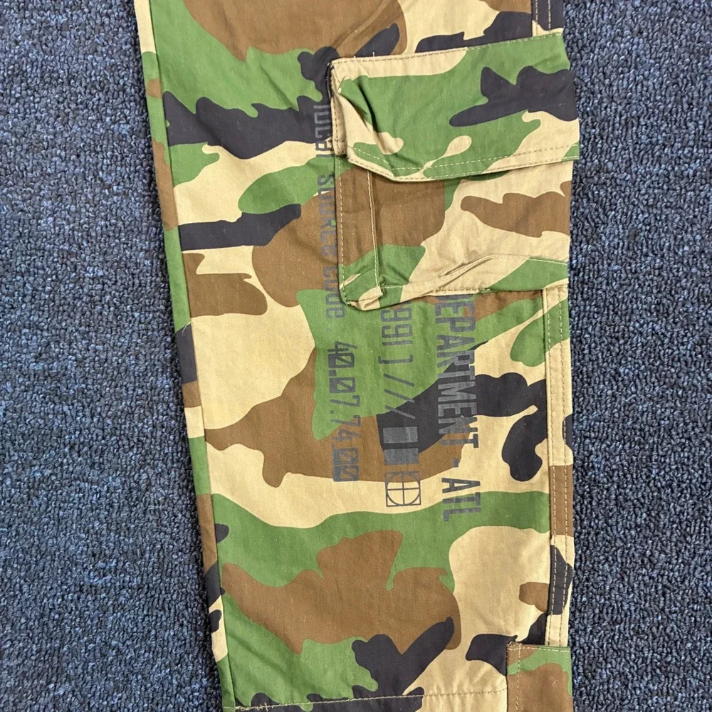 Smoke Rise Cargo Pants Mens Large Camo Tactical Utility Streetwear Multi Pocket